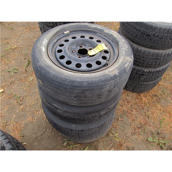 4 - 225/60/16 ON 5 BOLT RIMS