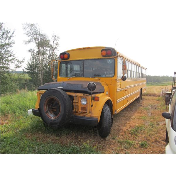 1981 CHEV SCHOOL BUS CONVERTED TO PARTS STORAGE WORK SHOP