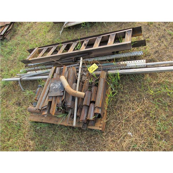 PILE OF ANGLE AND FLAT IRON, RAMP
