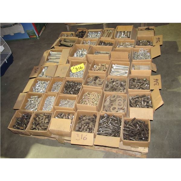 PLOW BOLTS, WASHERS, WING NUTS, HAIR PINS