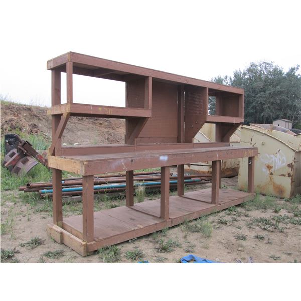 12' WOODEN WORK BENCH
