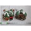 Image 3 : Christmas Town Scene - Light Up Ornaments (4 pieces)