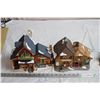Image 2 : Christmas Town Scene - (4) Light Up Porcelain Ornaments
