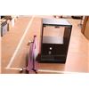 Image 1 : 2 Door Luxman Cabinet 34"T, 21.5"W, 16.5"D (record or radio cabinet) - with Purple (adjustable) Bedf