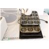 Image 3 : Plastic Tote (no lid) with toasters, baking cans + misc