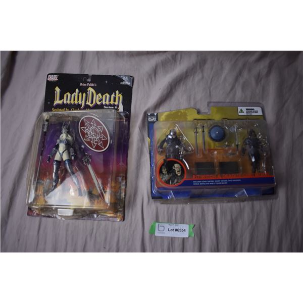 Lady Death + other action figures (opened - taped shut)