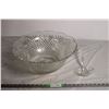 Image 1 : Large Glass Punch Bowl + Ladel (no cups)