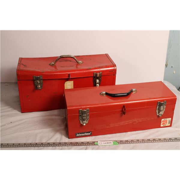 Metal Toolboxes (2) - one lid damaged