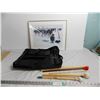 Image 1 : Hand Made Drum Sticks in misc bag with Photo print in frame (20"x16")