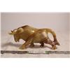 Image 1 : Marble Stone Carved Bull Statue - 9" long x 4.5" tall