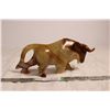 Image 2 : Marble Stone Carved Bull Statue - 9" long x 4.5" tall