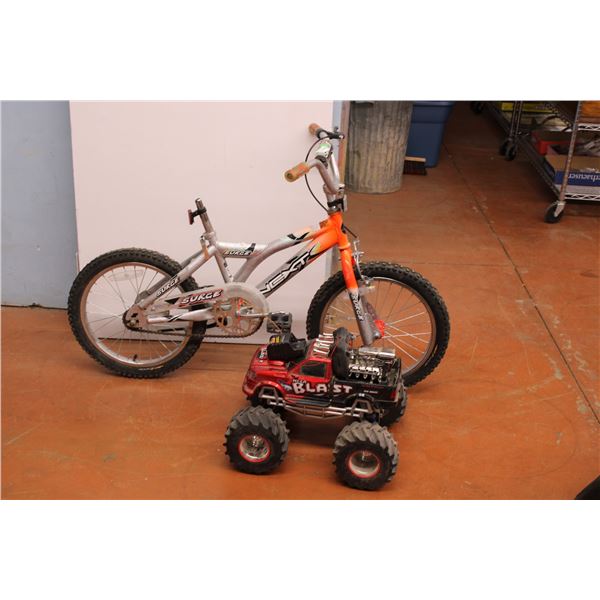 Kids BMX (missing seat) + Monster Truck (missing battery)