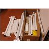 Image 1 : Window blinds (new) (1x 4ft, 3x3ft, 1x2ft) and small used roll of plastic
