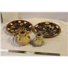 Image 1 : (2) Decorative Wooden Plates, Plus 2 Ceramic Vases Victor and Nemadji
