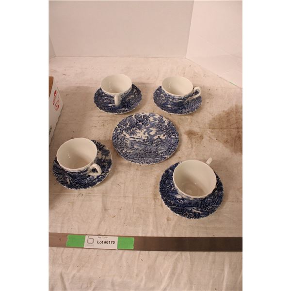 England Glass Tea Cups and Saucers (the Hunter)