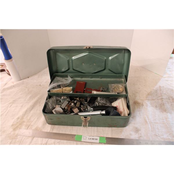 Metal Tool Box with Hardware and Misc