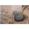 Image 2 : Blue Thumbprint Glass Cups Set 30 Pieces Dinner Ware Set