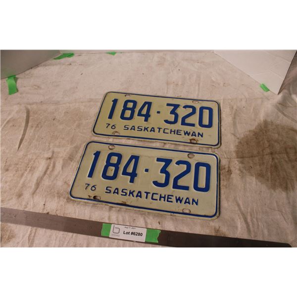 Pair of 1976 Sask Licence Plates