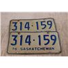 Image 2 : Pair of 1976 Sask Licence Plates