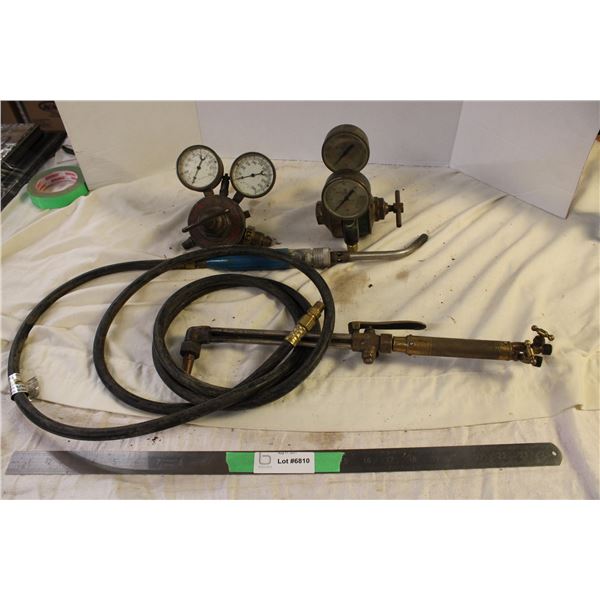 Oxy Cutting Torch Hoses Ends Regulators