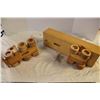 Image 4 : Wooden Handmade Semi Truck and Trailer 24" Long