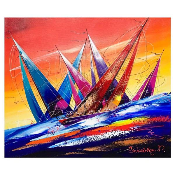Natalia Sinkovsky, Hand Signed Original Acrylic Painting on Canvas with Letter Authenticity.