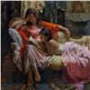 Image 2 : Vicente Romero, "Reading Time" Hand Signed Limited Edition Giclee on Canvas with Certificate of Auth