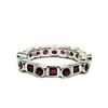 1.35 ctw Square Step Rubies Ring - 18KT White Gold