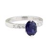 2.07 ctw Sapphire and Diamond Ring - 14KT White Gold