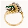 Image 9 : Vintage 14K Yellow Gold .59 ctw Emerald Diamond Rope Texture Ribbed Freeform Rin