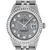 Rolex Mens SS Meteorite Diamond Princess Cut 36MM Datejust Oyster Perpetual Wris