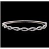 1.45 ctw Diamond Bangle Bracelet - 14KT White Gold