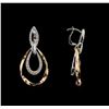 Image 2 : 0.76 ctw Diamond Earrings - 14KT Two Tone Gold