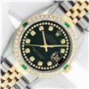 Image 1 : Rolex Mens 2 Tone Green String Diamond & Emerald Datejust Wristwatch Serviced Po