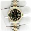 Image 3 : Rolex Mens 2 Tone Green String Diamond & Emerald Datejust Wristwatch Serviced Po