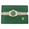 Image 4 : Rolex Mens 2 Tone Green String Diamond & Emerald Datejust Wristwatch Serviced Po