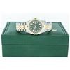 Image 8 : Rolex Mens 2 Tone Green String Diamond & Emerald Datejust Wristwatch Serviced Po