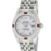 Image 2 : Rolex New Style Ladies 26 Mother Of Pearl Diamond And Ruby Datejust Oyster Perpe