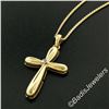 Italian 18kt Yellow Gold Round Diamond Polished Cross Pendant Necklace