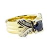 Image 1 : 1.41 ctw Round Brilliant Blue Sapphire And Diamond Ring - 18KT Yellow And White