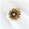 Image 3 : Vintage 14K Gold 0.48 ctw Diamond Twisted Wire Flower Burst Cluster Cocktail Rin