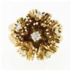 Image 4 : Vintage 14K Gold 0.48 ctw Diamond Twisted Wire Flower Burst Cluster Cocktail Rin