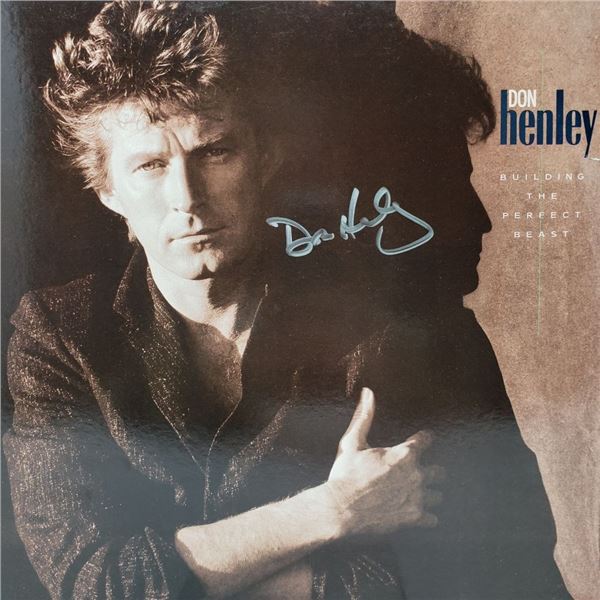 Signed Don Henley Building The Perfect Beast Album Cover