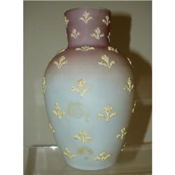 PINK AND WHITE CASED GLASS VASE