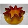 Image 2 : RUBY AND MUSTARD CASED GLASS VASE.