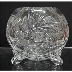 AMERICAN BRILLIANT CUT GLASS ROSE BOWL