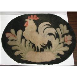 ROOSTER DECORATED HOOKED RUG
