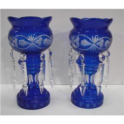 BOHEMIAN GLASS MANTEL LUSTERS