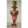 Image 1 : PINK ALABASTER AND BRASS LAMP