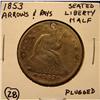 Image 1 : 1853 U.S. SEATED LIBERTY HALF DOLLAR